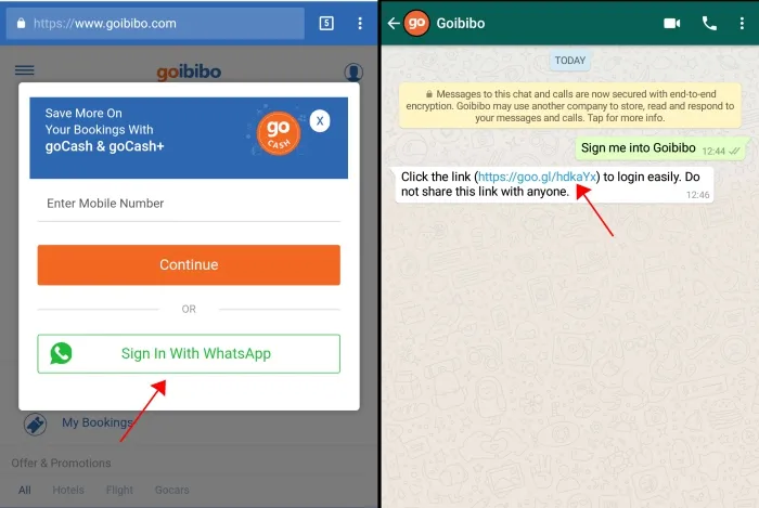 Goibibo WhatsApp marketing image by WeBeeSocial