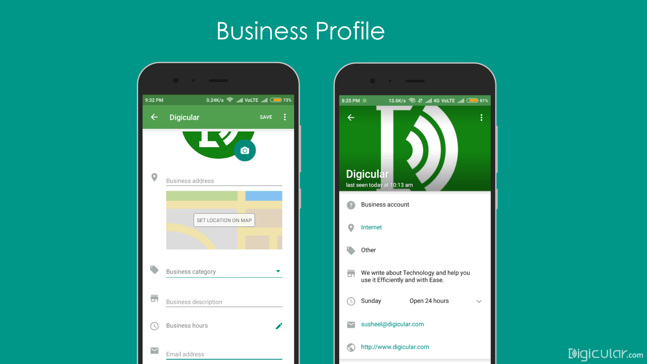 WhatsApp business profile graphic by WeBeeSocial