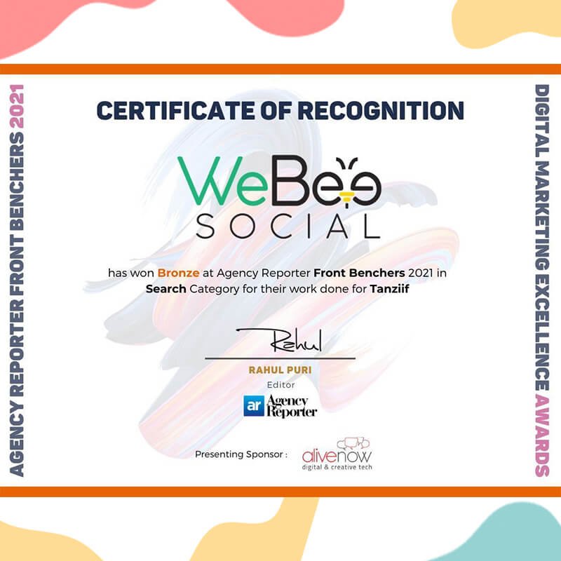 SEO services graphic for WeBeeSocial